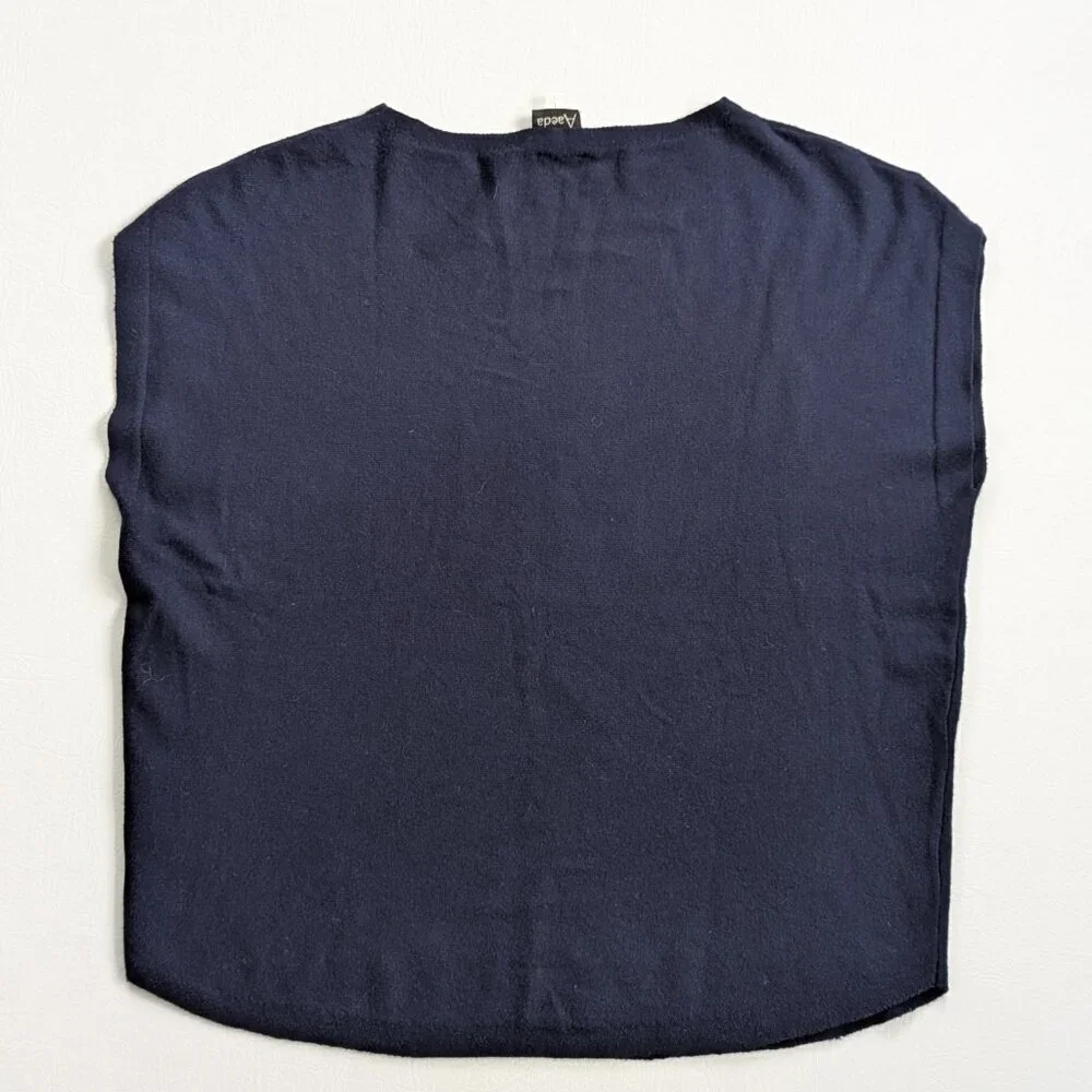 Aaeda Women's Nautical Oversized Sleeveless Sweater Size Large Navy
